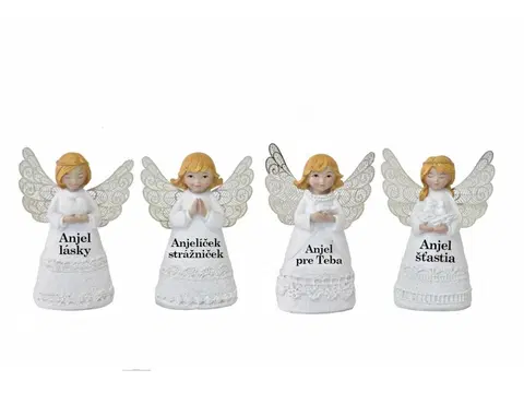 Sošky, figurky - andělé PROHOME - Anděl dekorace 10cm různé nápisy