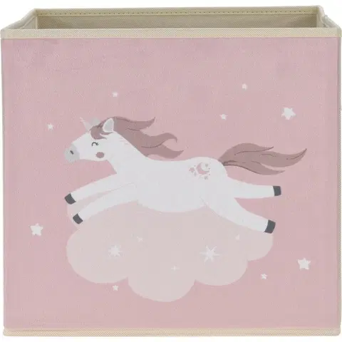 Úložné boxy Dětský textilní box Unicorn dream růžová, 32 x 32 x 30 cm