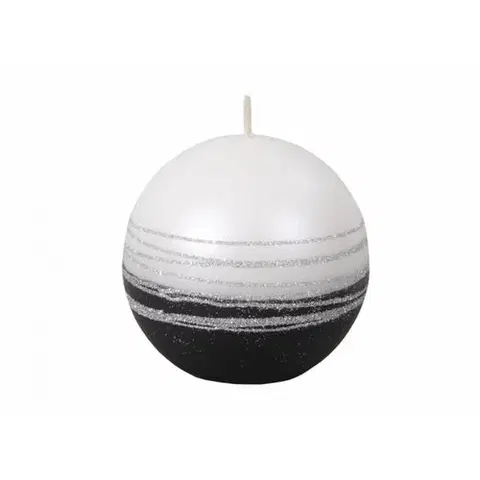 Dekorativní svíčky Vánoční svíčka Lumina Silver koule, bílá