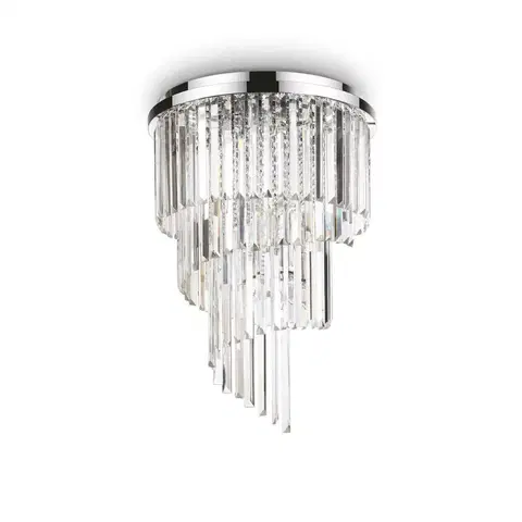 Moderní stropní svítidla Stropní svítidlo Ideal Lux Carlton PL12 cromo 138937 50cm chromové E14 12x40W