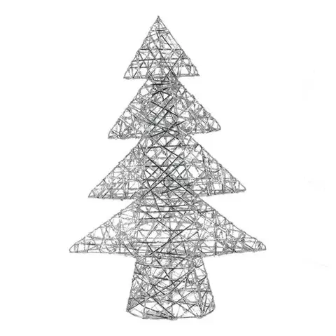 Vánoční dekorace Stromek s LED světlem, stříbrná barva.