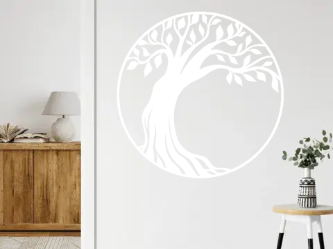 Samolepky na zeď Dřevěný obraz strom života do ložnice