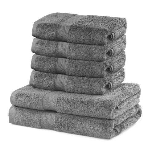 Ručníky Sada 2 osušek a 4 ručníků DecoKing Ginna šedé, velikost 2*70x140+4*50x100