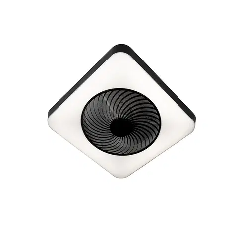 Stropni vetrak Čtvercový stropní ventilátor černý včetně LED stmívatelný - Climo