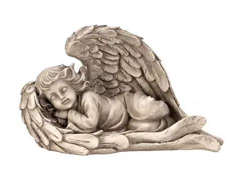 Sošky, figurky - andělé PROHOME - Anděl spící v křídlech 19x30cm