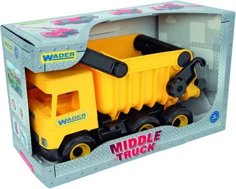 Hračky WADER - Middle Truck vyklápěčky žlutá v boxu 32121