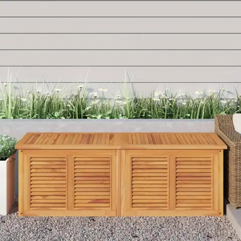 Zahradní úložné boxy Zahradní úložný box s vložkou 150 x 50 x 53 cm masivní teak