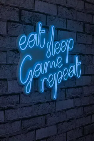 Nástěnné dekorace Nástěnná dekorace s led osvětlením EAT SLEEP modrá