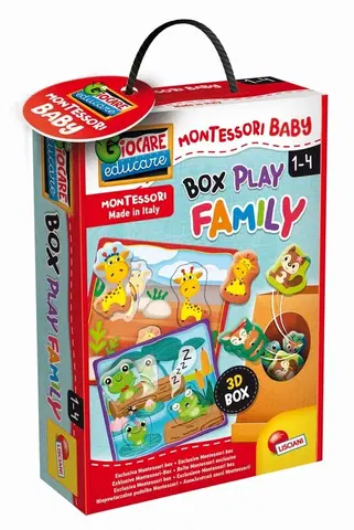 Hračky společenské hry LISCIANIGIOCH - Montessori Baby Box Play Family - Vkládačka Mláďátka