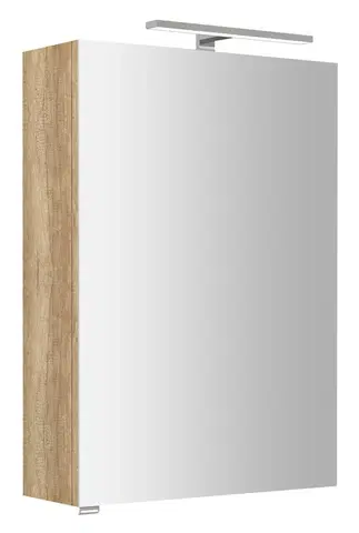 Koupelnová zrcadla SAPHO RIWA galerka s LED osvětlením, 50x70x17cm, dub alabama RIW050-0022