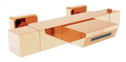 Vodovodní baterie MEXEN Termostatická vanová baterie Cube, růžové zlato 77360-60