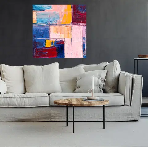 Samolepky na zeď Samolepka na zeď do obývacího pokoje - Abstraktní malba