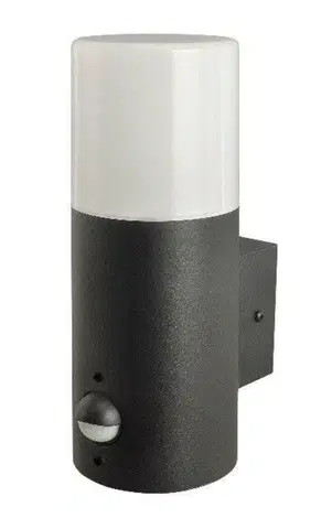 Moderní venkovní nástěnná svítidla AZzardo AZ4479 venkovní nástěnné svítidlo NILS WALL SENSOR s pohybovým čidlem černá