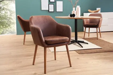 Luxusní jídelní židle Estila Designová retro židle Dagean hnědá
