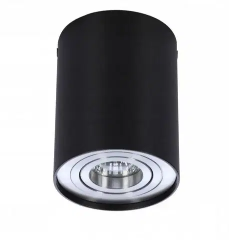 Moderní bodová svítidla Stropní bodové přisazené svítidlo AZzardo Bross 1 black/aluminium AZ0779 GU10 1x50W IP20 9,6cm černo-hliníkové