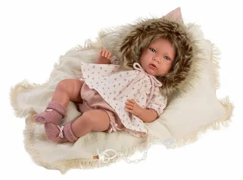 Hračky panenky LLORENS - 74022 NEW BORN - realistická panenka miminko se zvuky a měkkým látkovým tělem - 42