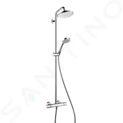 Sprchy a sprchové panely HANSGROHE Croma 220 Sprchový set Showerpipe s termostatem, 220 mm, 4 proudy, chrom 27185000
