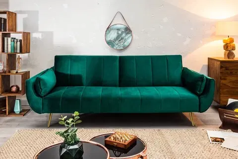 Luxusní a designové sedačky Estila Designová smaragdová sedačka Domingo 215cm