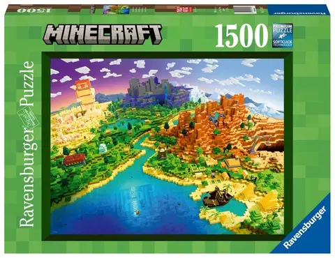 Hračky puzzle RAVENSBURGER - Minecraft: Svět Minecraftu 1500 dílků