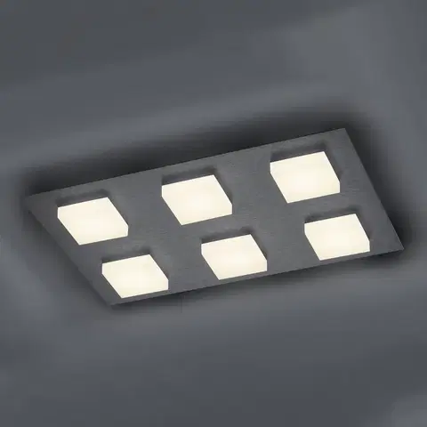 Stropní svítidla BANKAMP BANKAMP Luno LED stropní světlo 6 zdroje antracit