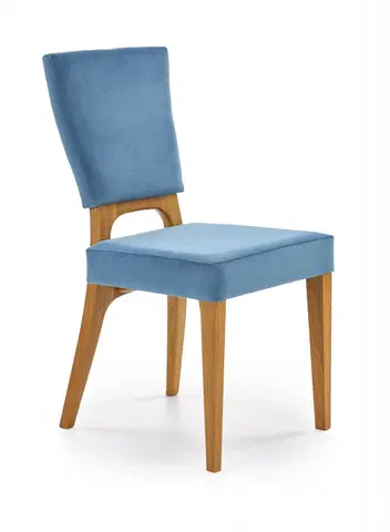 Židle HALMAR Jídelní židle Natys dub medový/modrá