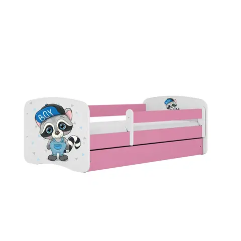 Dětské postýlky Kocot kids Dětská postel Babydreams mýval růžová, varianta 80x160, bez šuplíků, s matrací