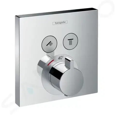 Koupelnové baterie HANSGROHE Shower Select Termostatická baterie pod omítku, pro 2 výstupy, chrom 15763000