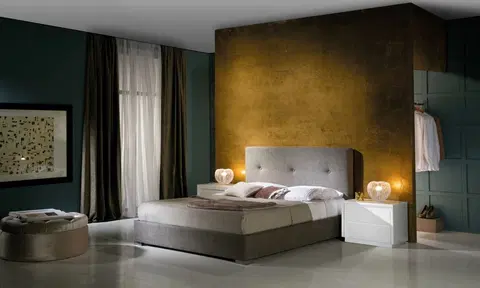 Luxusní a stylové postele Estila Moderní elegantní postel Lourdes s čalouněním a vkusným prošíváním 140-180cm