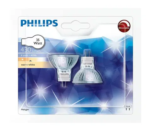 Žárovky Philips SADA 2x Průmyslová žárovka Philips GU4/35W/12V 3000K 
