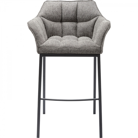 Barové židle KARE Design Šedá čalouněná barová židle Thinktank Quattro