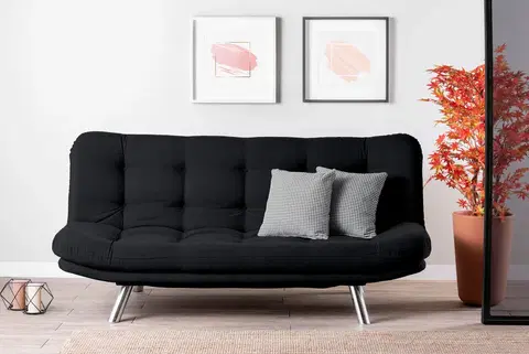 Pohovky a gauče Pohovka trojmístná rozkládací MISA SMALL černá