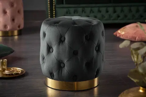 Taburety LuxD Designová taburetka Rococo 37 cm černá