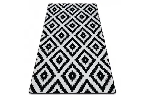 Koberce a koberečky Dywany Lusczow Kusový koberec SKETCH PHILIP bílý / černý - čtverce, velikost 280x370
