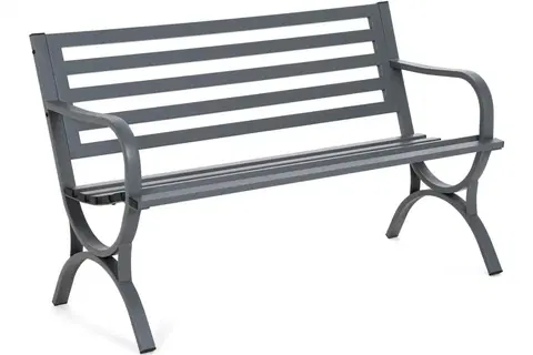 Zahradní lavice Zahradní kovová lavička GH746318 šedá