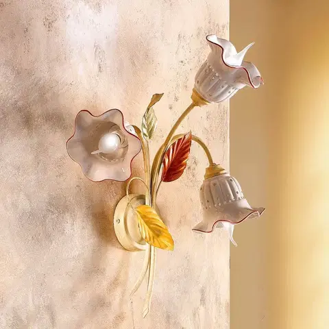 Nástěnná svítidla Ceramiche 3zdrojové nástěnné světlo Flora florentinský styl