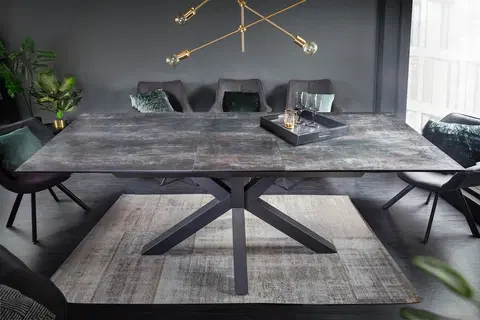 Jídelní stoly LuxD Designový roztahovací keramický stůl Age II 180-225 cm láva
