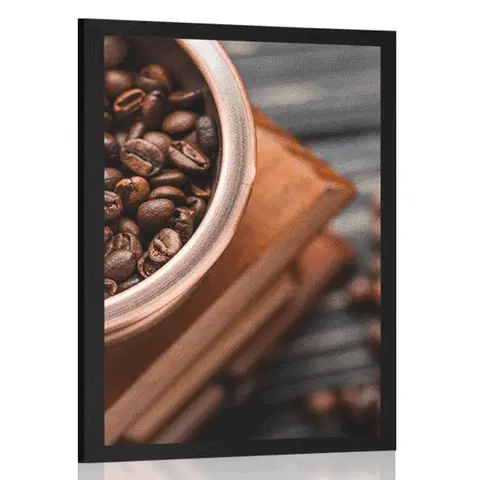S kuchyňským motivem Plakát vintage mlýnek na kávu