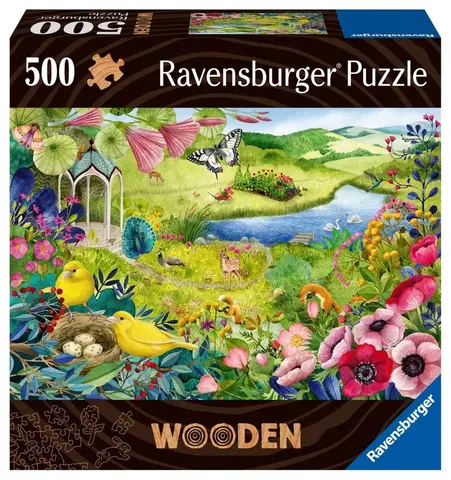 Hračky puzzle RAVENSBURGER - Dřevěné puzzle divoká zahrada 500 dílků