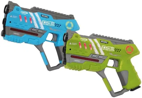 Hračky - zbraně WIKY - Laser hra pro dva 22 cm - modrá a zelená barva