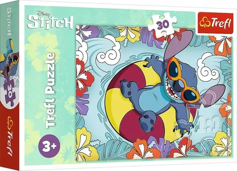 Hračky puzzle TREFL - Puzzle Lilo&Stitch: Na prázdninách 30 dílků
