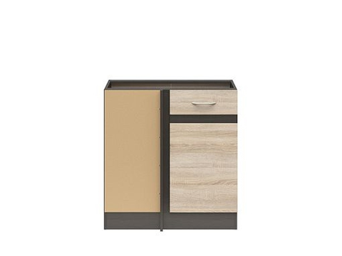 Kuchyňské dolní skříňky JAMISON, skříňka dolní rohová 100 cm bez pracovní desky, levá,dub sonoma