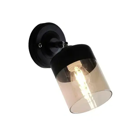 Industriální bodová svítidla ZUMALINE Nástěnné svítidlo PORTO CL19020-1W-BL