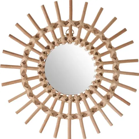 Zrcadla DekorStyle Proutěné nástěnné zrcadlo Slunce 30 cm