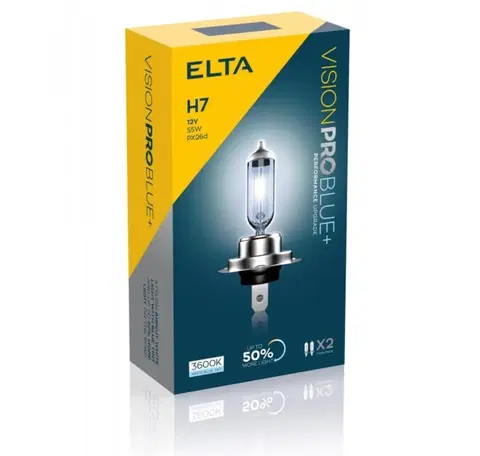 Autožárovky ELTA H7 VisionProBlue +50% 55W 12V PX26d sada 2ks EB2477TR