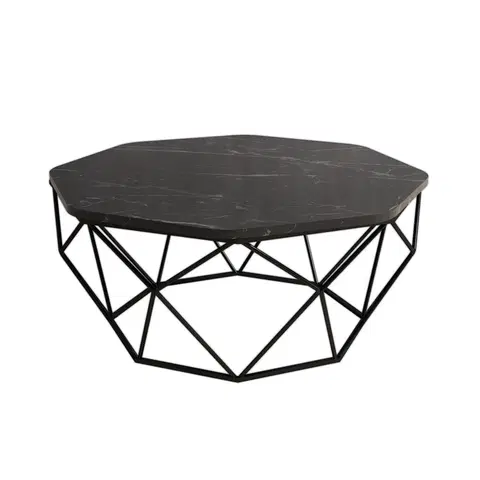 Konferenční stolky Hanah Home Konferenční stolek Diamond 90 cm černý mramor