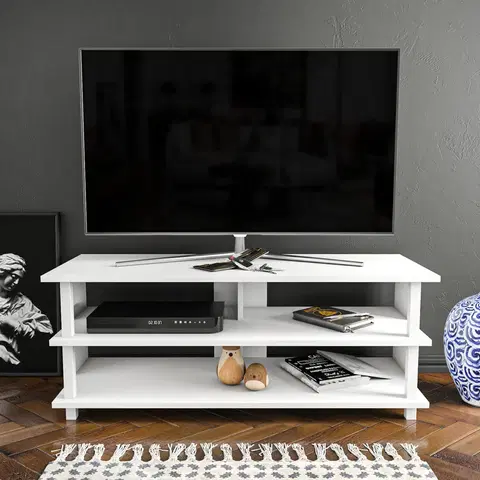 Televizní stolky Televizní stolek PUEBLO bílý