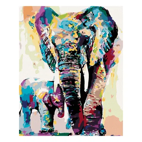 Hračky ZUTY - Diamantové malování (bez rámu) - Malovaní sloni