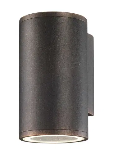 Moderní venkovní nástěnná svítidla NOVA LUCE venkovní nástěnné svítidlo NODUS antický hnědý hliník skleněný difuzor GU10 1x7W 220-240V IP54 bez žárovky světlo dolů 773222