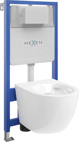 Záchody MEXEN/S WC předstěnová instalační sada Fenix Slim s mísou WC Lena,  bílá 6103322XX00