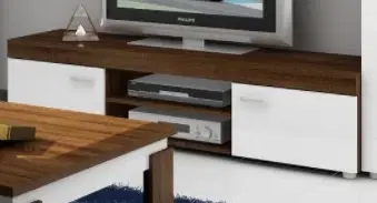 TV stolky ArtCross TV skříňka MAX 04 Barva: dub sonoma tmavý / bílý lesk